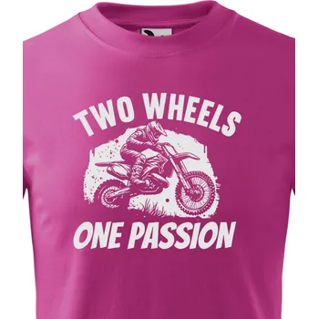 Chlapecké tričko Dětské tričko Two wheels one passion, Barva Purpurová, Velikost 158 cm/12 roků, Canvas Dětské tričko Bezvatriko.cz 2412