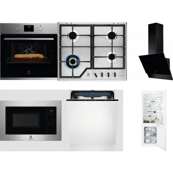 Set domácích spotřebičů ELECTROLUX KOFGH70TX + ELECTROLUX KGS64362XX + ELECTROLUX LFV616K + ELECTROLUX EMS4253TEX + ELECTROLUX EES48200L + ELECTROLUX ENT6TF18S