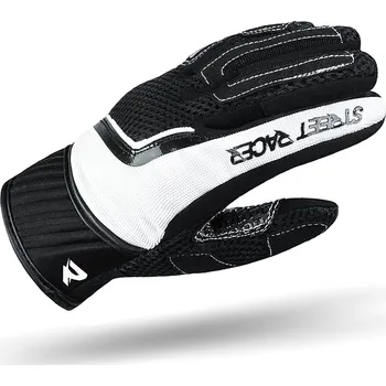 Moto rukavice Dámské rukavice na motocykl Street Racer Stunt černo-bílé M