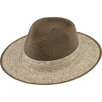 Klobouk Fiebig - Headwear since 1903 Letní dvoubarevný hnědý Fedora klobouk - Fiebig Velikost: 61 cm (XL)