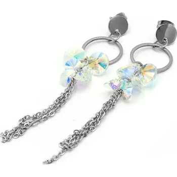 Náušnice Steel Jewelry Náušnice DÁMSKÉ DLOUHÉ z chirurgické oceli NS240169 dárkové balení zdarma