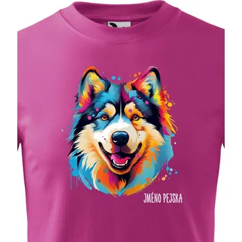 Chlapecké tričko Dětské tričko Aljašský malamut, Barva Purpurová, Velikost 134 cm/8 roků, Canvas Dětské tričko 2419