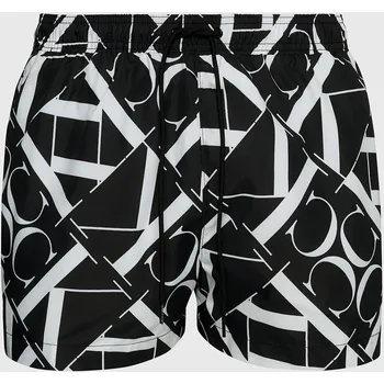 Pánské plavky Pánské plavky KM0KM00968 0GK černobílé s potiskem - Calvin Klein 2XL