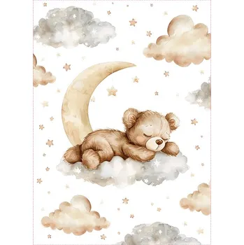 Bavlna premium NELA PANEL XL medvídek na obláčku