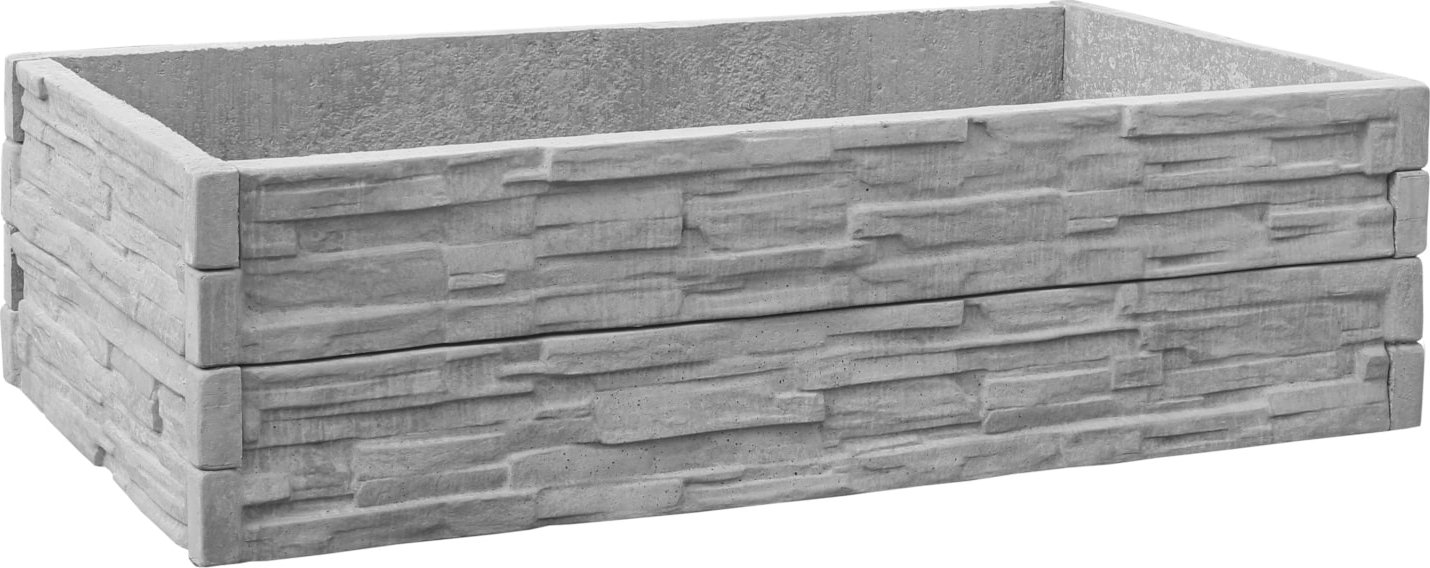 Betonový vyvýšený záhon 200 x 100 cm, výšky 50 cm, šedý