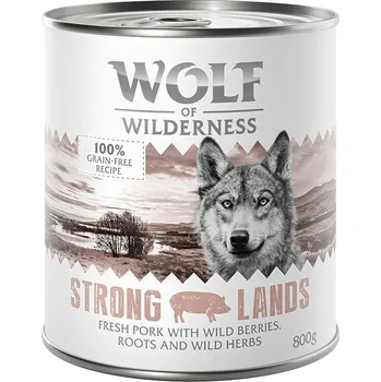 6x800g Wolf of Wilderness Adult - Strong Lands - vepřové