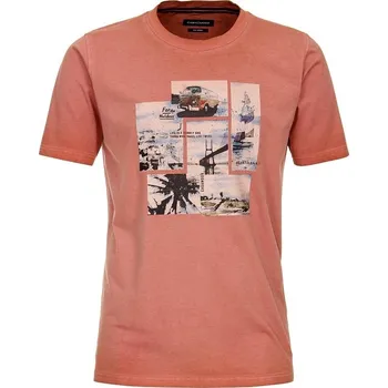Pánské tričko Pánské tričko Casa Moda XL - 6XL krátký rukáv oranžovo-růžové s potiskem VOLKSWAGEN Casa Moda - 6XL