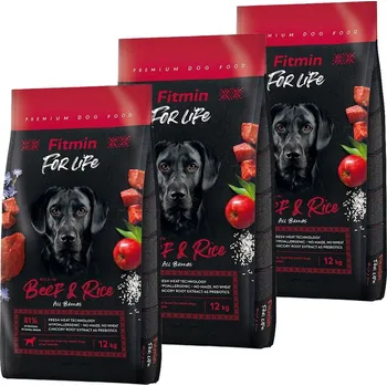 Krmivo pro psa Fitmin dog For Life Beef & Rice 3 x 12 kg