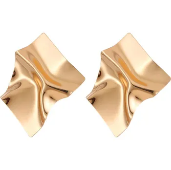 Náušnice B-TOP Geometrické náušnice klipsy Mirror Druh barvy: Zlatá