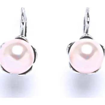 Náušnice Stříbrné náušnice perla Swarovski Rosaline - NK1351 (Stříbrné náušnice seSwarovski perlou 8 mm)