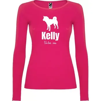 Dámské tričko Dámské tričko dlouhý rukáv s potiskem vašeho psa Růže XXL