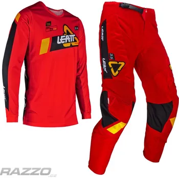Moto dres Dětský komplet LEATT Moto 3.5 Ride Kit Junior Red 2024 kalhoty Y26 / dres YL