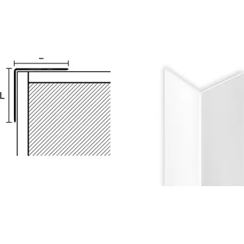 Podlahová lišta Lišta k ochraně rohu, hliník lakovaná, bílá, 2 m Rozměr lišty: 20x20 mm