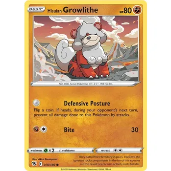 Karetní hra Pokémon TCG Hisuian Growlithe 070/189