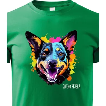 Chlapecké tričko Dětské tričko Austrálsky honácký pes, Barva Zelená, Velikost 134 cm/8 roků, Canvas Dětské tričko 2422