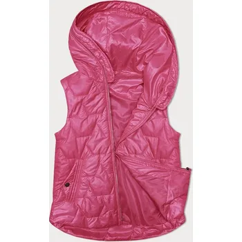 Dámská vesta Zlatý zipový neonový kabát s kapucí, odstíny růžové S (36) i392_23214-46