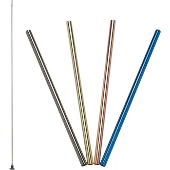 Lurch - Trendy nerezová brčka 00240991 -21,5 cm barevná (4 ks+ kartáček)