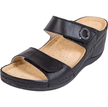 Dámská zdravotní obuv Buxa Dámská zdravotní kožená obuv na klínku BZ310 - Černá Velikost: 41