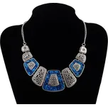 Bižuterní náhrdelník Vintage Wood Stříbrno-modrý Lodestar 97k-cube