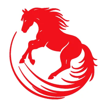 Samolepící dekorace SAMOLEPKA Kůň 107 levá v kruhu (10 - červená) NA AUTO, NÁLEPKA, FÓLIE, POLEP, TUNING, VLASTNÍ TEXT, TISK, AUTOSAMOLEPKY.cz, POLEPY, OBRÁZEK, LOGO, SAMOLEPKY