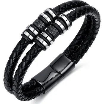 Šperk Pánský ocelový náramek Vanamo Černý 21cm Titan Jewerly 97k-cube