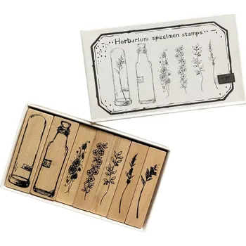 Dětské razítko Sada dřevěných razítek Herbarium (7ks)