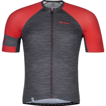 cyklistický dres Dres Kilpi Selva šedo-červený - krátký rukáv výprodej S