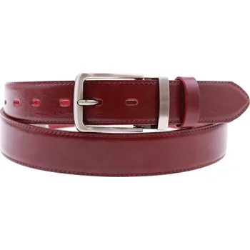 Opasek Pánský kožený opasek Špongr 3562 společenský vínově červený Velikost = obvod pasu (cm): 110 cm