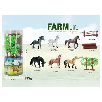 plyšák Koniki z zagrodą i drzewkami 6szt