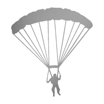 Samolepicí dekorace na vozidlo Parašutista 005 pravá (42 - stříbrná metalíza) SAMOLEPKA NA AUTO, NÁLEPKA, FÓLIE, POLEP, TUNING, VLASTNÍ TEXT, TISK, AUTOSAMOLEPKY.cz, POLEPY, OBRÁZEK, LOGO, 3D STICKERS