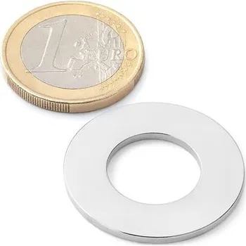 Dekorativní magnet Neodymový kruhový magnet Ø 29/15 mm, v. 1,6 mm, do 150 °C, síla 1,1 kg