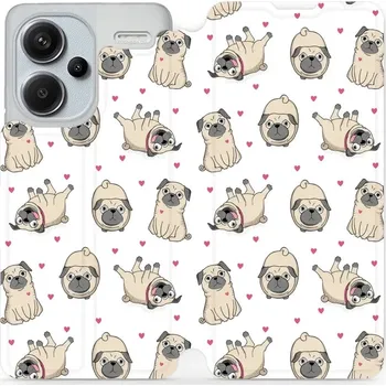 Pouzdro na mobilní telefon Flipové pouzdro Mobiwear - Xiaomi Redmi Note 13 Pro Plus 5G - M097P Mopsíci (Knížkové flip pouzdro, obal, kryt na mobil Xiaomi Redmi Note 13 Pro Plus 5G - M097P Mopsíci, materiál Umělá kůže + TPU - ochrana 360°, stojánek, silikonová vanička, magnetické)