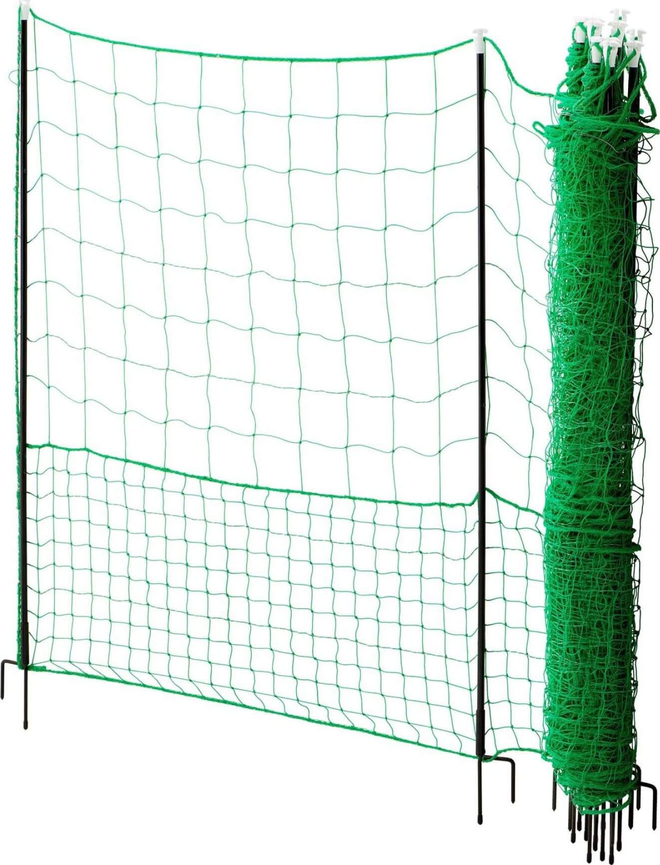 Nevodivá zelená ohradníková síť s brankou pro drůbež, délka 24 m, výška 112 cm