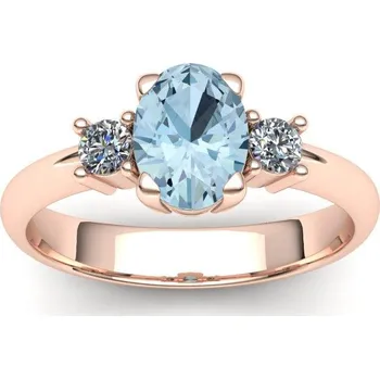 Prsten Prsten se světle modrým topazem PK20015 Materiál: Červené zlato 14kt, Velikost: 52