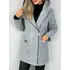 Dámský kabát Krátký flaušový kabát na zip s kapucí šedý