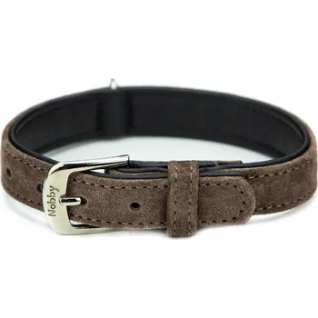 Obojek pro psa Nobby VELOURS obojek ze semišové kůže M 47cm hnědá