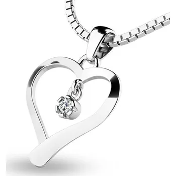 Přívěsek Dámský přívěsek žluté zlato 585/1000 srdce 10918-B-ZIR bez řetízku