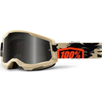 Motocyklové brýle STRATA 2, 100% Sand brýle Kombat, kouřové plexi