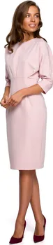 Dámské šaty Dámské šaty s netopýřími rukávy S242 pudrové/růžové
