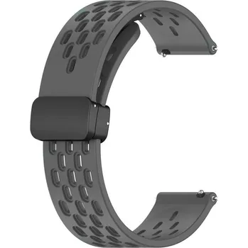 Řemínek na hodinky Silikonový řemínek s magnetickou překlápěcí sponou 22 mm šedý