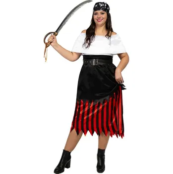 Karnevalový kostým Funiglobal - Plus size kostým pirát pro ženy - Kolekce Bukanýr - XXL