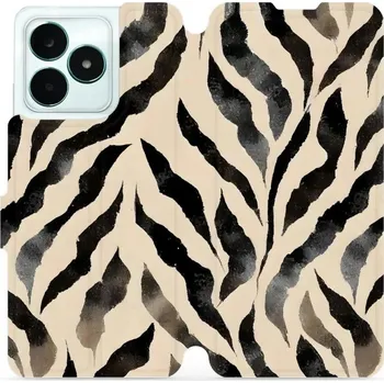 Pouzdro na mobilní telefon Flipové pouzdro Mobiwear - Realme C51 - VA53S Zebří (Knížkové flip pouzdro, obal, kryt na mobil Realme C51 - VA53S Zebří, materiál Umělá kůže + TPU - ochrana 360°, stojánek, silikonová vanička, magnetické zavírání)