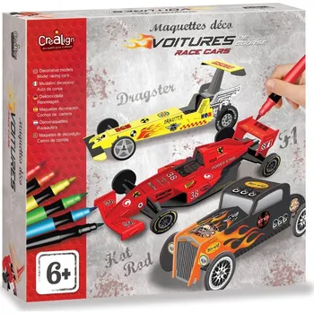 Dřevěná hračka 3D modely Závodní auta 6+