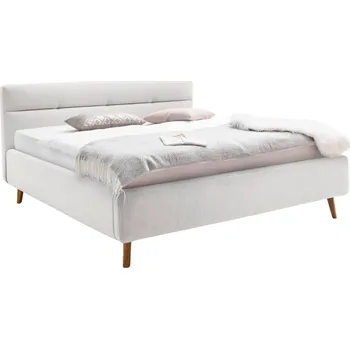 Postel Světle šedá dvoulůžková postel Meise Möbel Lotte 160 x 200 cm s úložným prostorem