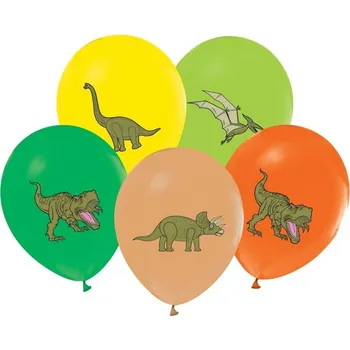 Balónek Balónky s dinosaury, 30cm, set 5 ks
