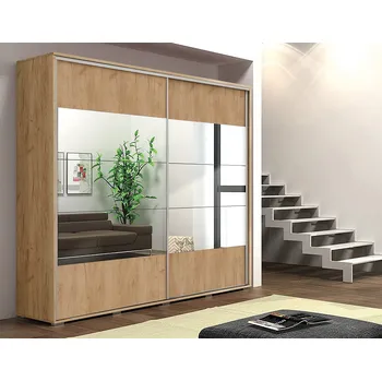 Šatní skříň Šatní skříň Ska A17 XL Barva korpusu: Čokoláda, Rozměry: 100 cm, Dveře: Dub-Artisan