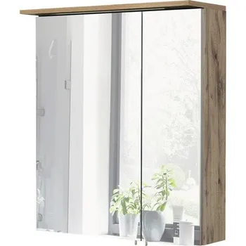 Koupelnový nábytek Zrcadlová skříňka s osvětlením Möbelpartner Profil16 60 x 16 x 72 cm dub přírodní
