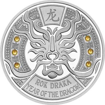 Stříbrná mince Crystal coin - Rok Draka proof 1 oz 2024