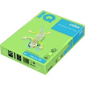 Barevný papír Barevný kancelářský papír neon zelená A4 80g IQ Color