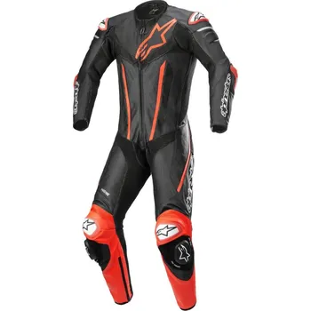 Moto kombinéza Jednodílná kombinéza FUSION, TECH-AIR kompatibilní, ALPINESTARS (černá/červená fluo) 48